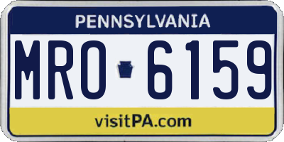 PA license plate MRO6159