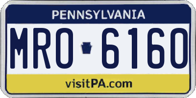 PA license plate MRO6160