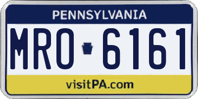 PA license plate MRO6161