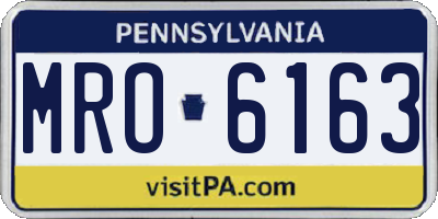 PA license plate MRO6163