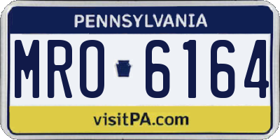 PA license plate MRO6164