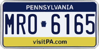 PA license plate MRO6165
