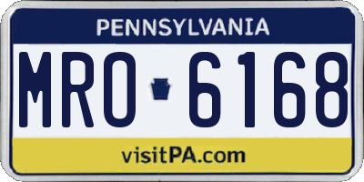 PA license plate MRO6168