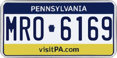 PA license plate MRO6169