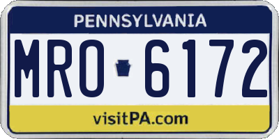 PA license plate MRO6172