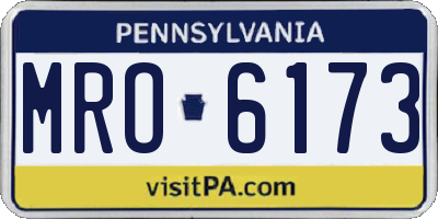 PA license plate MRO6173