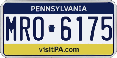PA license plate MRO6175