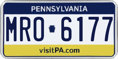 PA license plate MRO6177