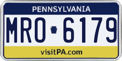 PA license plate MRO6179