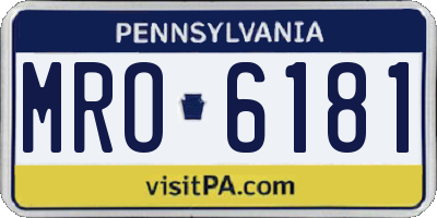 PA license plate MRO6181