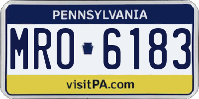 PA license plate MRO6183