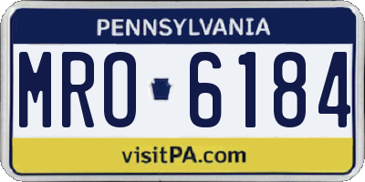 PA license plate MRO6184