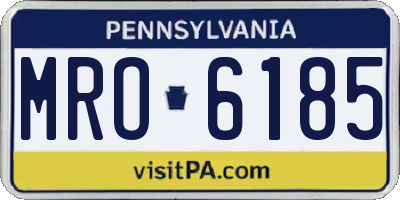 PA license plate MRO6185