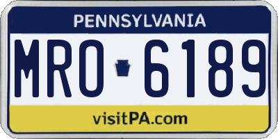 PA license plate MRO6189