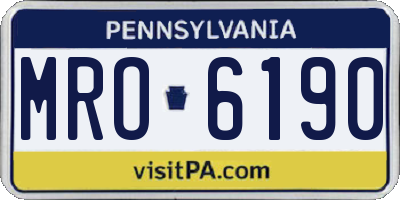 PA license plate MRO6190