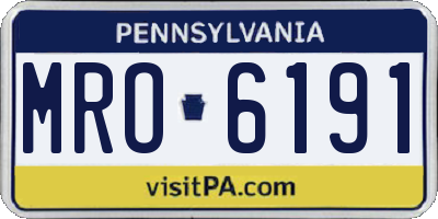 PA license plate MRO6191
