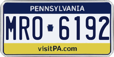 PA license plate MRO6192