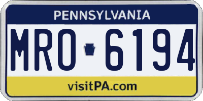 PA license plate MRO6194