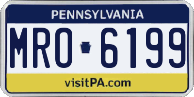 PA license plate MRO6199