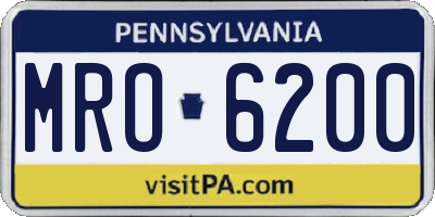 PA license plate MRO6200