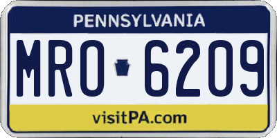 PA license plate MRO6209
