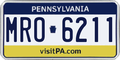 PA license plate MRO6211