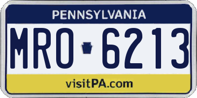 PA license plate MRO6213