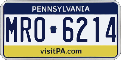PA license plate MRO6214