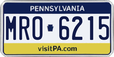 PA license plate MRO6215