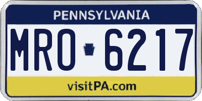PA license plate MRO6217