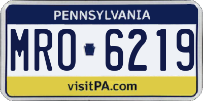 PA license plate MRO6219