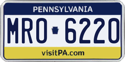 PA license plate MRO6220
