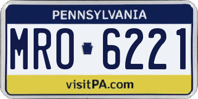 PA license plate MRO6221