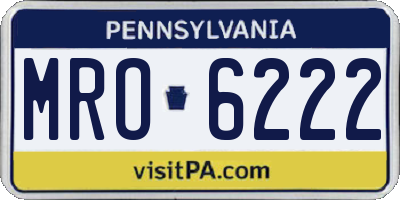 PA license plate MRO6222