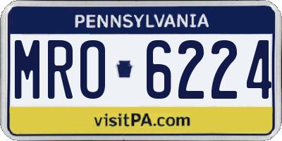 PA license plate MRO6224