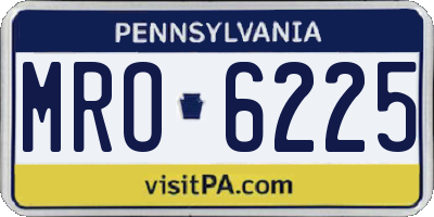 PA license plate MRO6225