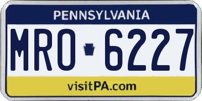 PA license plate MRO6227
