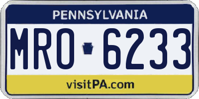 PA license plate MRO6233