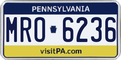 PA license plate MRO6236