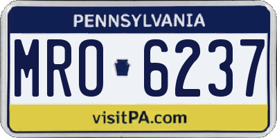 PA license plate MRO6237