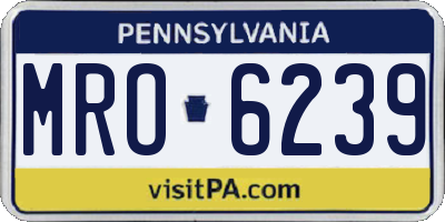 PA license plate MRO6239