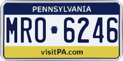 PA license plate MRO6246