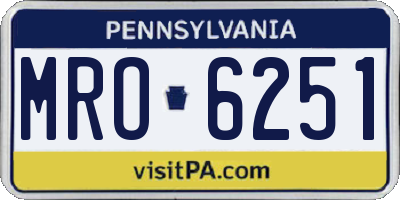 PA license plate MRO6251