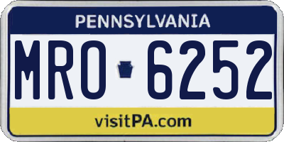 PA license plate MRO6252