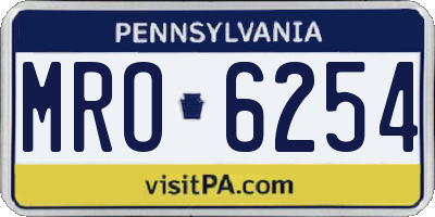 PA license plate MRO6254
