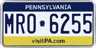 PA license plate MRO6255