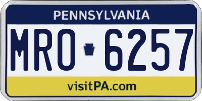 PA license plate MRO6257