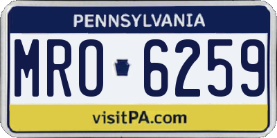 PA license plate MRO6259