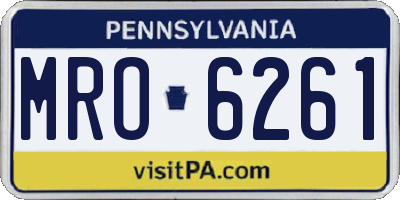 PA license plate MRO6261