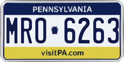 PA license plate MRO6263